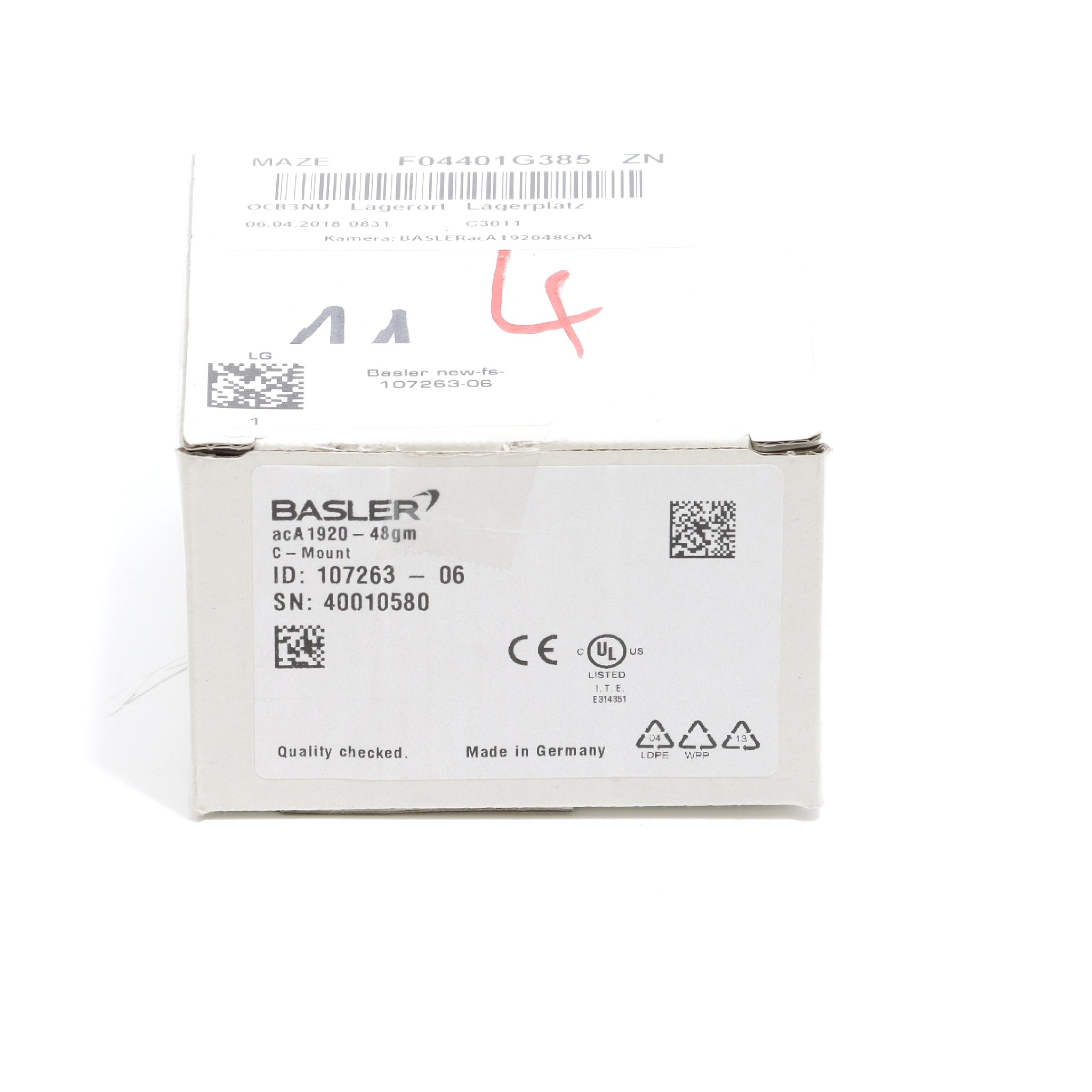 Area Scan Camera acA1920-48gm Neu OVP